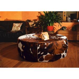 Grand Pouf en Peau de vache