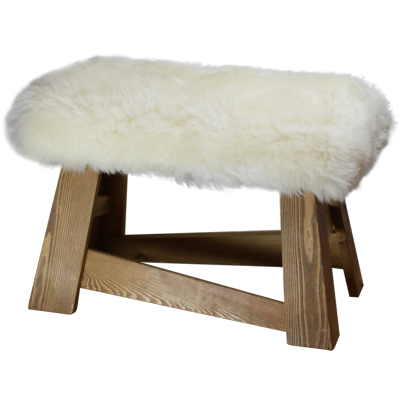 Banc en bois Mélèze et peau de mouton Europe