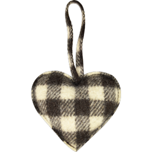 Petit Coeur à suspendre en Laine Damier