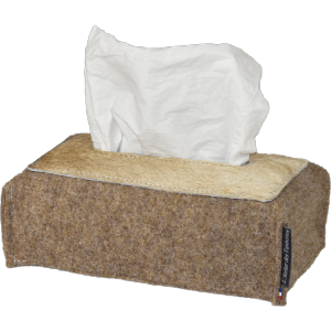 Housse de Boîte de Mouchoirs rectangle en Feutre et Peau de Vache