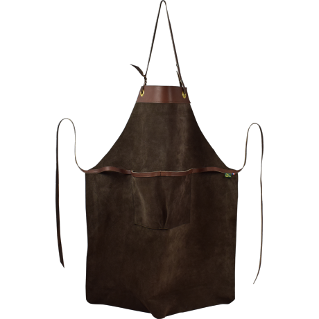 Tablier en croûte de cuir velours
