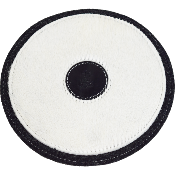 Dessous de plat rond peau de vache, feutre et cuir