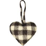 Petit Coeur  suspendre en Laine Damier