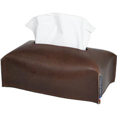 Housse de Boîte à Mouchoirs rectangle en Cuir pleine fleur