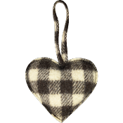 Petit Coeur à suspendre en Laine Damier et Edelweiss