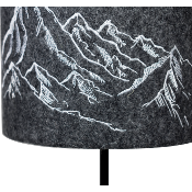 Abat-jour Cylindrique en Feutre de Laine Broderie Montagnes