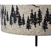 Abat-jour Cylindrique en Feutre de Laine motifs Sapins/Montagnes