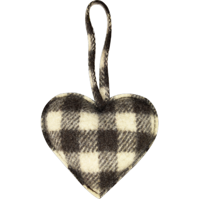 Petit Coeur à suspendre en Laine Damier