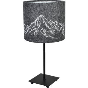 Abat-jour Cylindrique en Feutre de Laine Broderie Montagnes